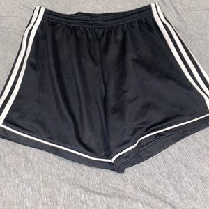 Black, striped soccer adidas shorts